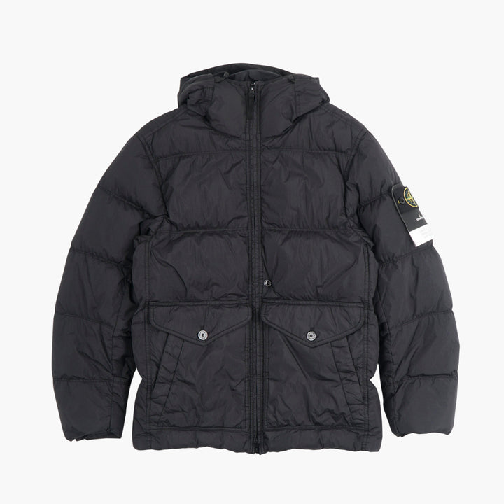 STONE ISLAND Black Hooded Jacket