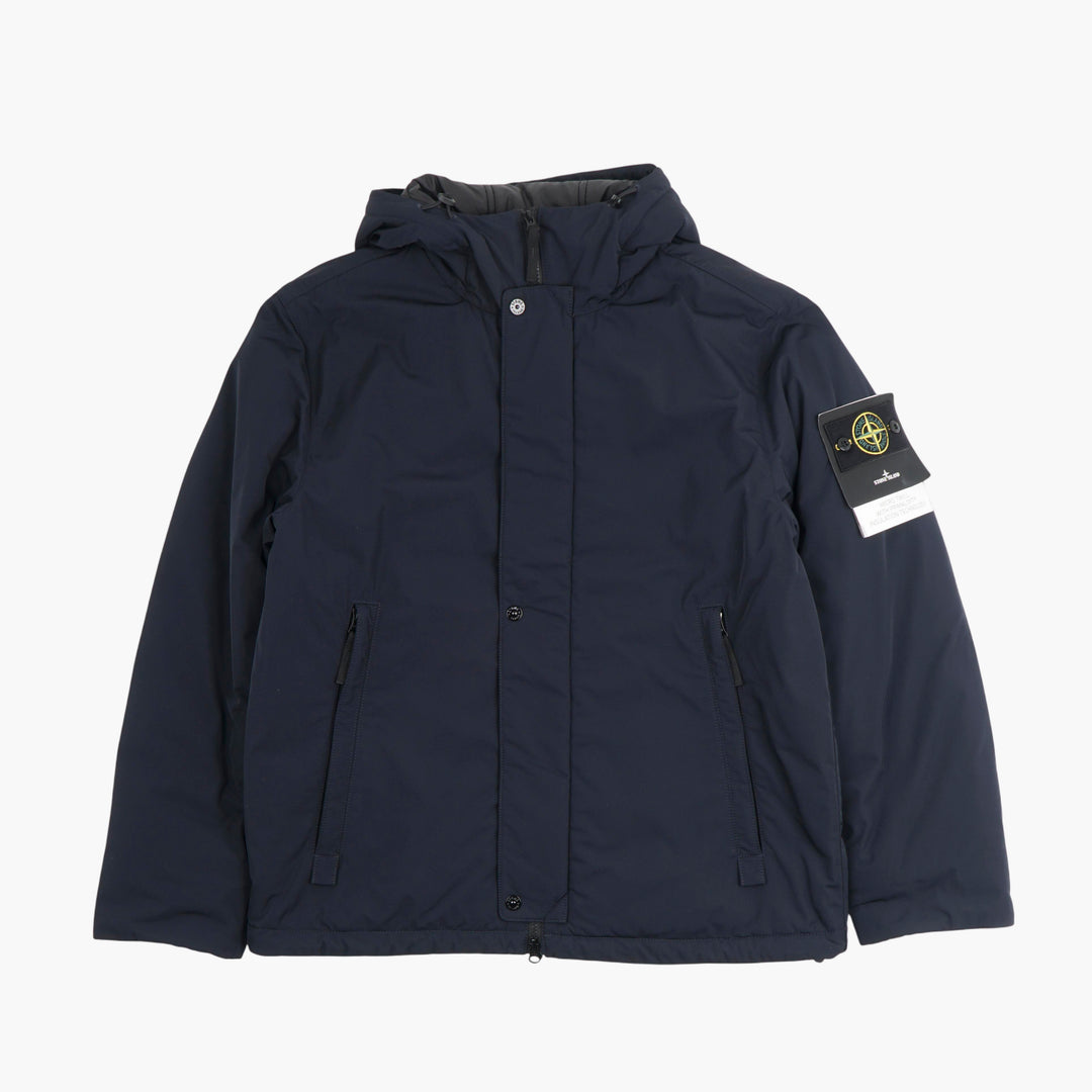 Giacca con cappuccio blu Stone Island