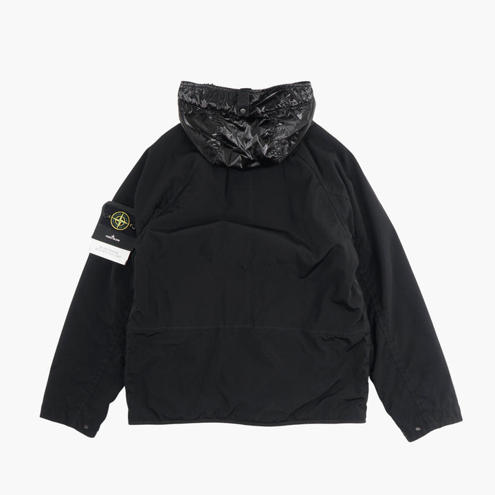 Giacca con cappuccio nera Stone Island