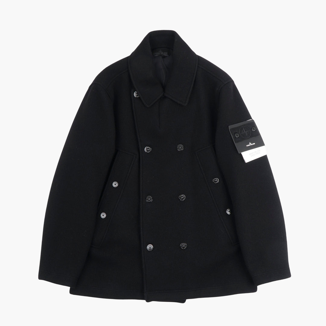 Cappotto doppiopetto nero Stone Island