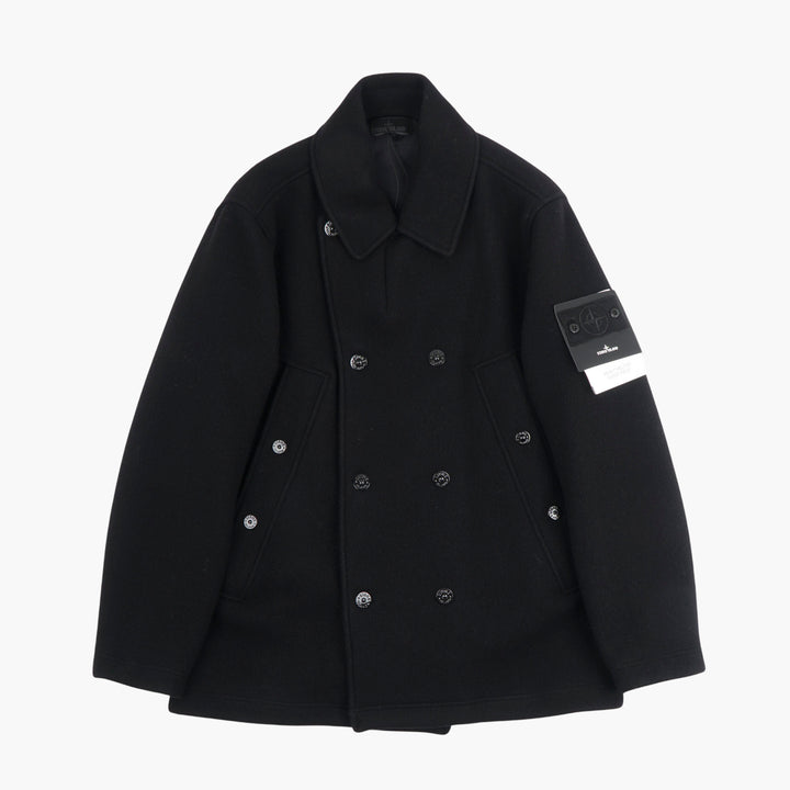 Stone Island Black Double-Breasted Coat