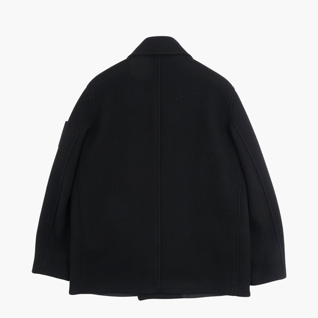 Cappotto doppiopetto nero Stone Island