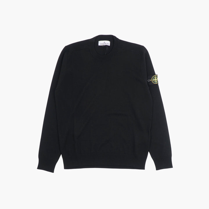 Maglione nero Stone Island con stemma