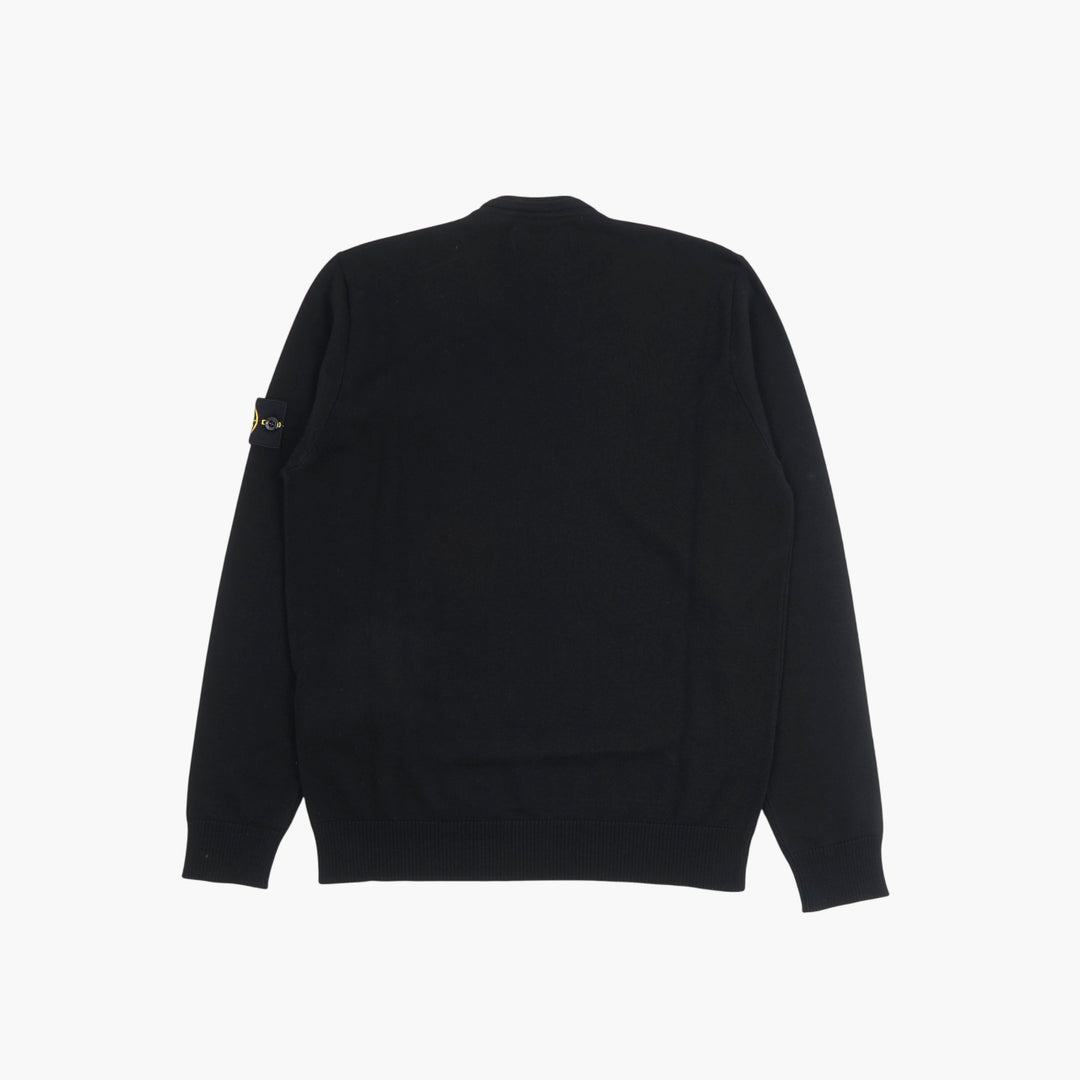 Maglione nero Stone Island con stemma