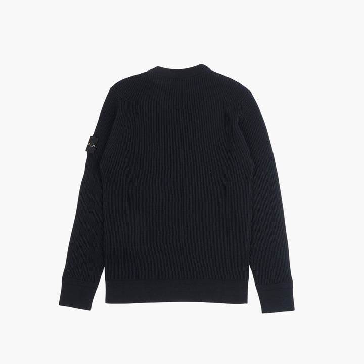 STONE ISLAND Blu Ribbed Sweater