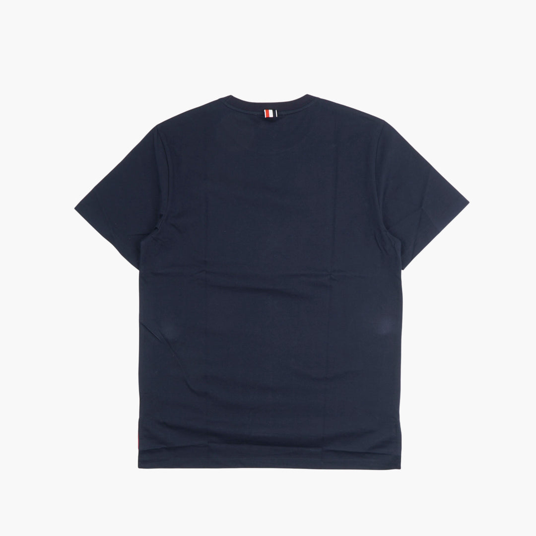 Thom Browne Navy-White Cotton T-Shirt