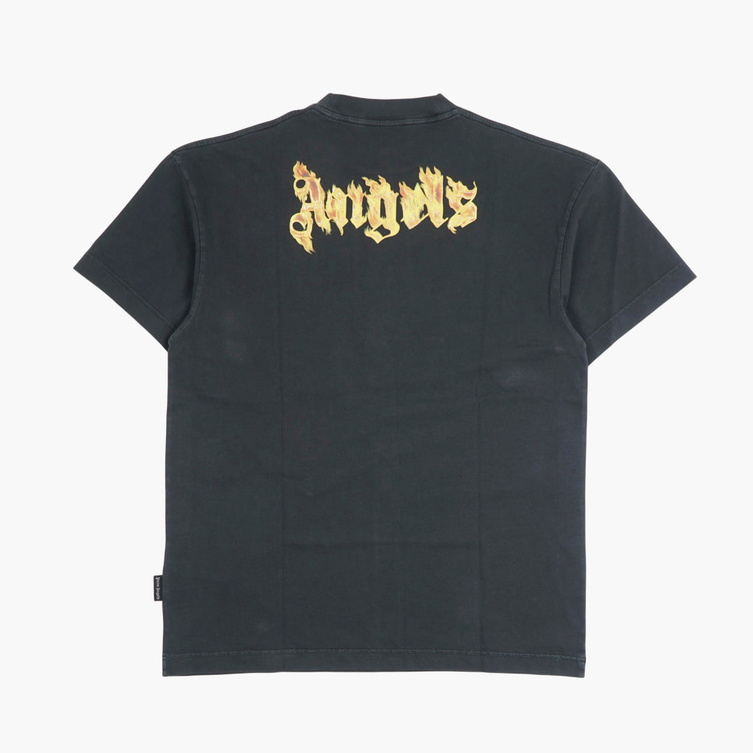 Palm Angels Black-Yellow Logo T-Shirt