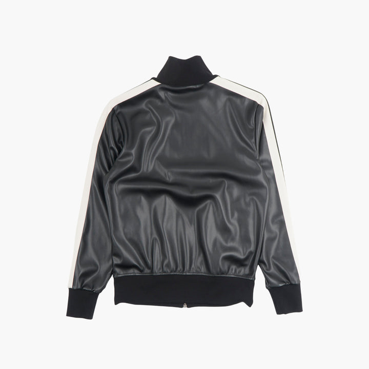 Palm Angels Black Jacket with White Stripes