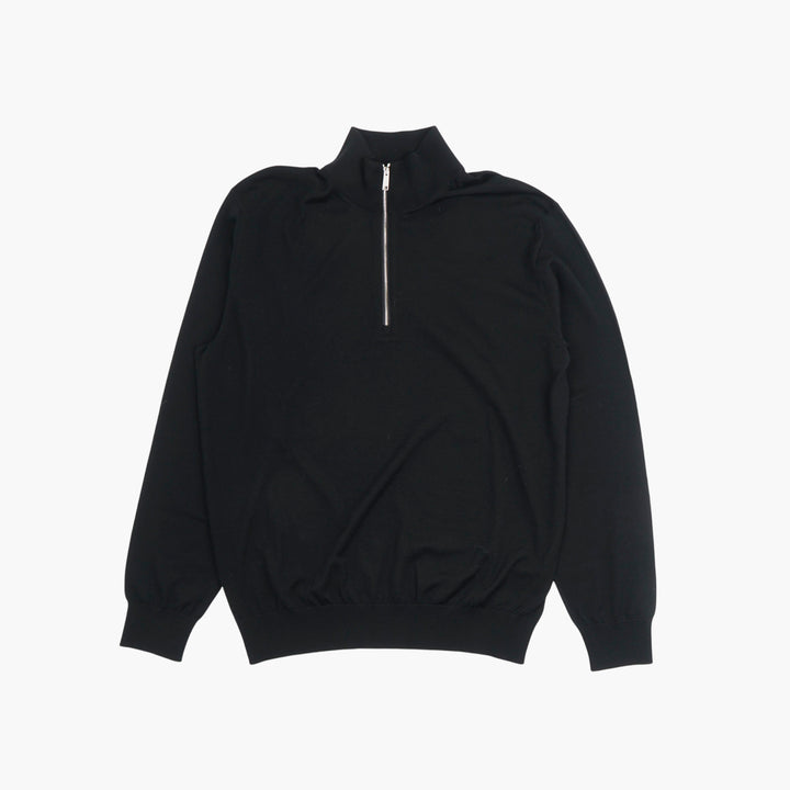 ZEGNA Black High Collar Pullover