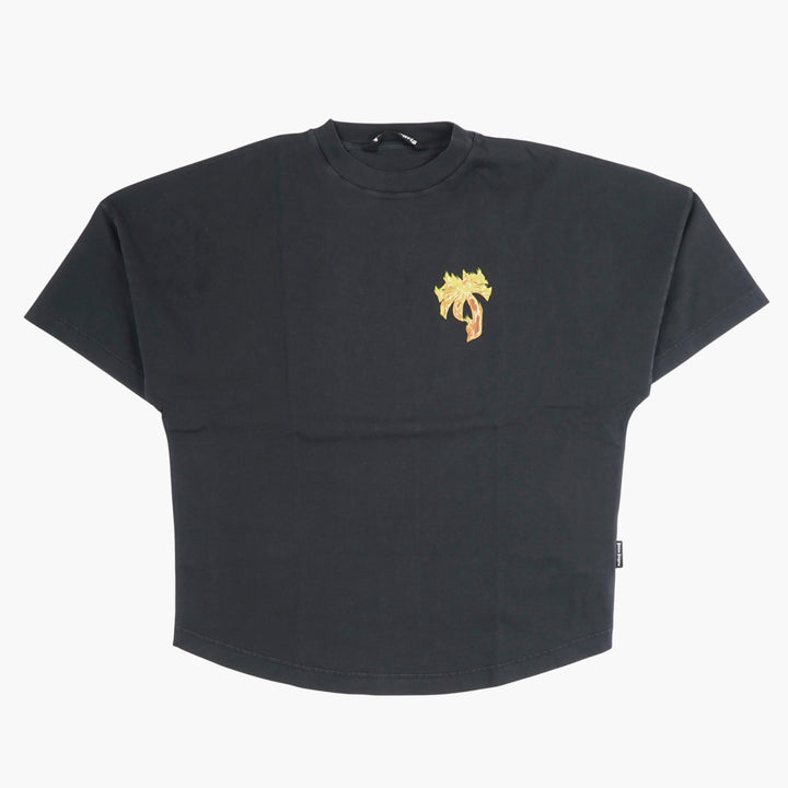 Palm Angels Black-Yellow Graphic T-Shirt