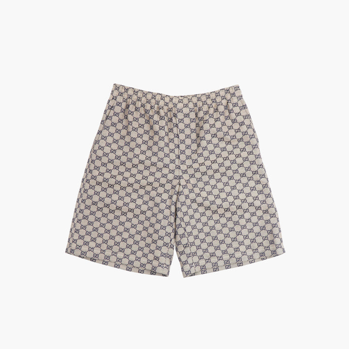 Gucci Beige-Blue Monogram Shorts