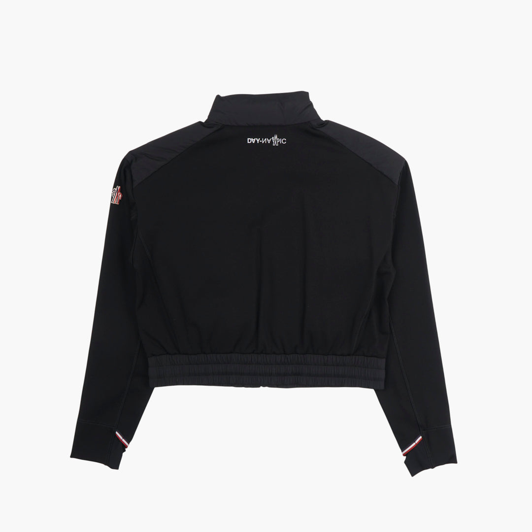 Piumino Moncler Nero Grenoble con logo applicato