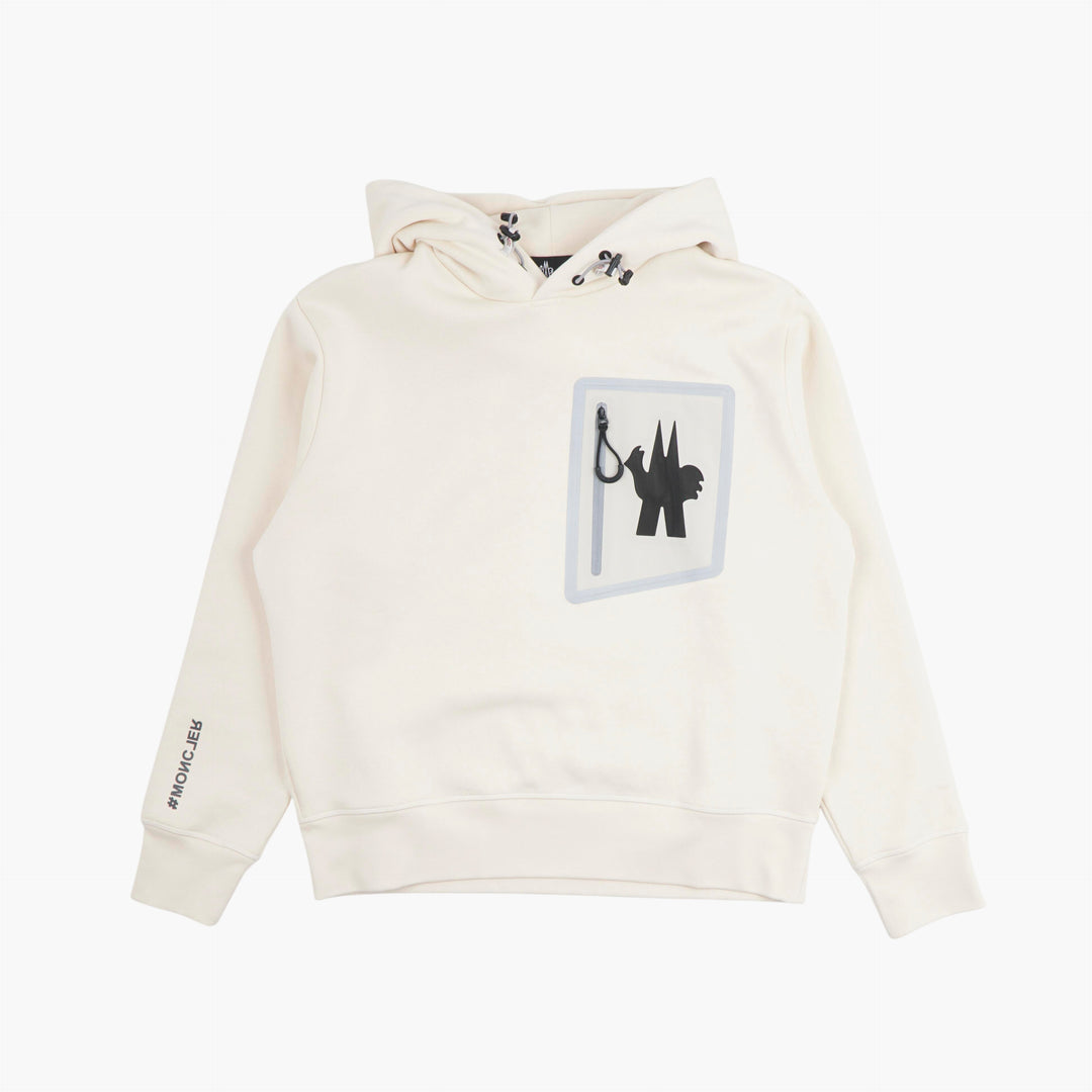 Moncler White Graphic Hoodie