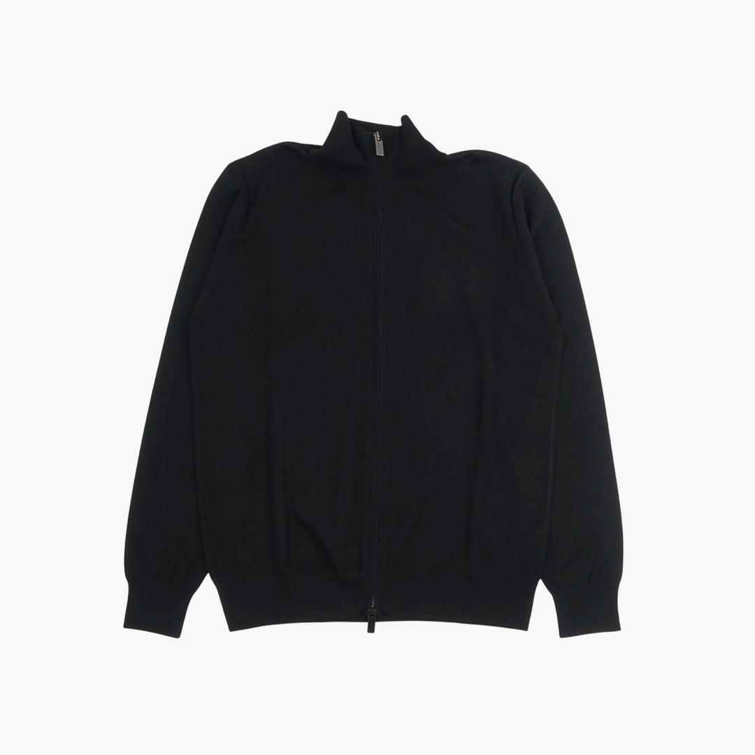 PAOLO PECORA Black Full-Zip Sweater