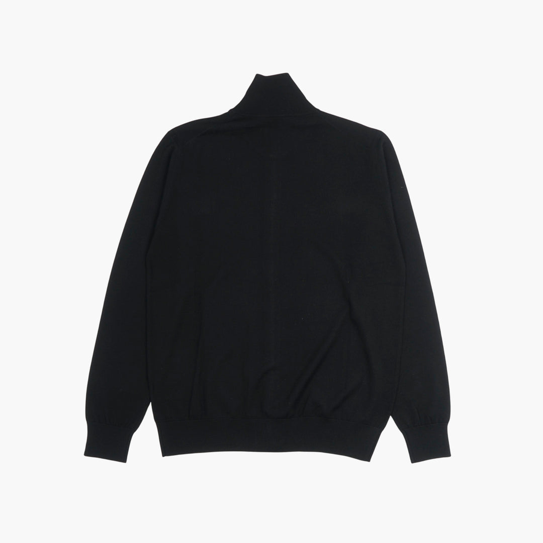 PAOLO PECORA Black Full-Zip Sweater