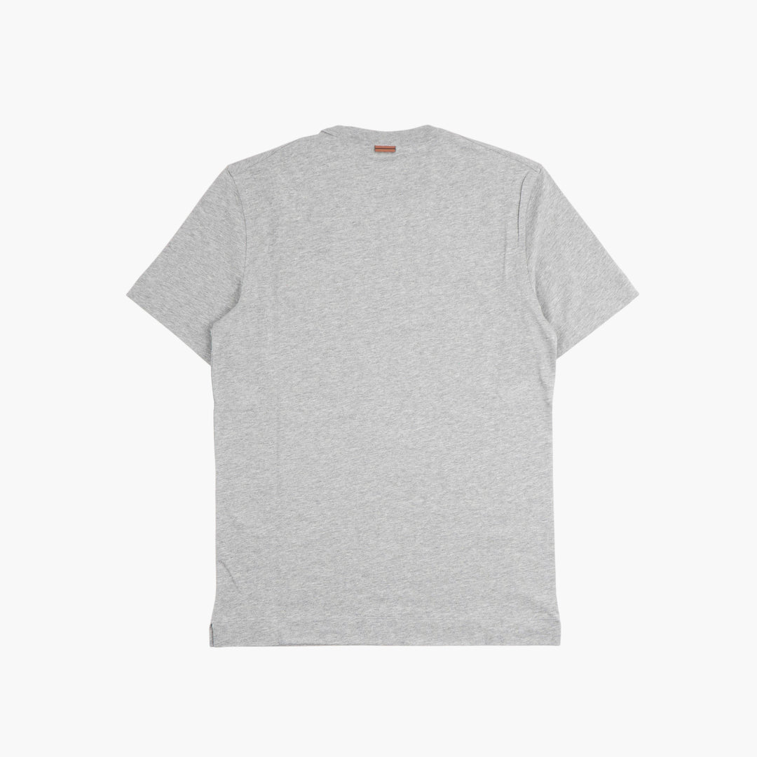 T-shirt girocollo in cotone grigio ZEGNA