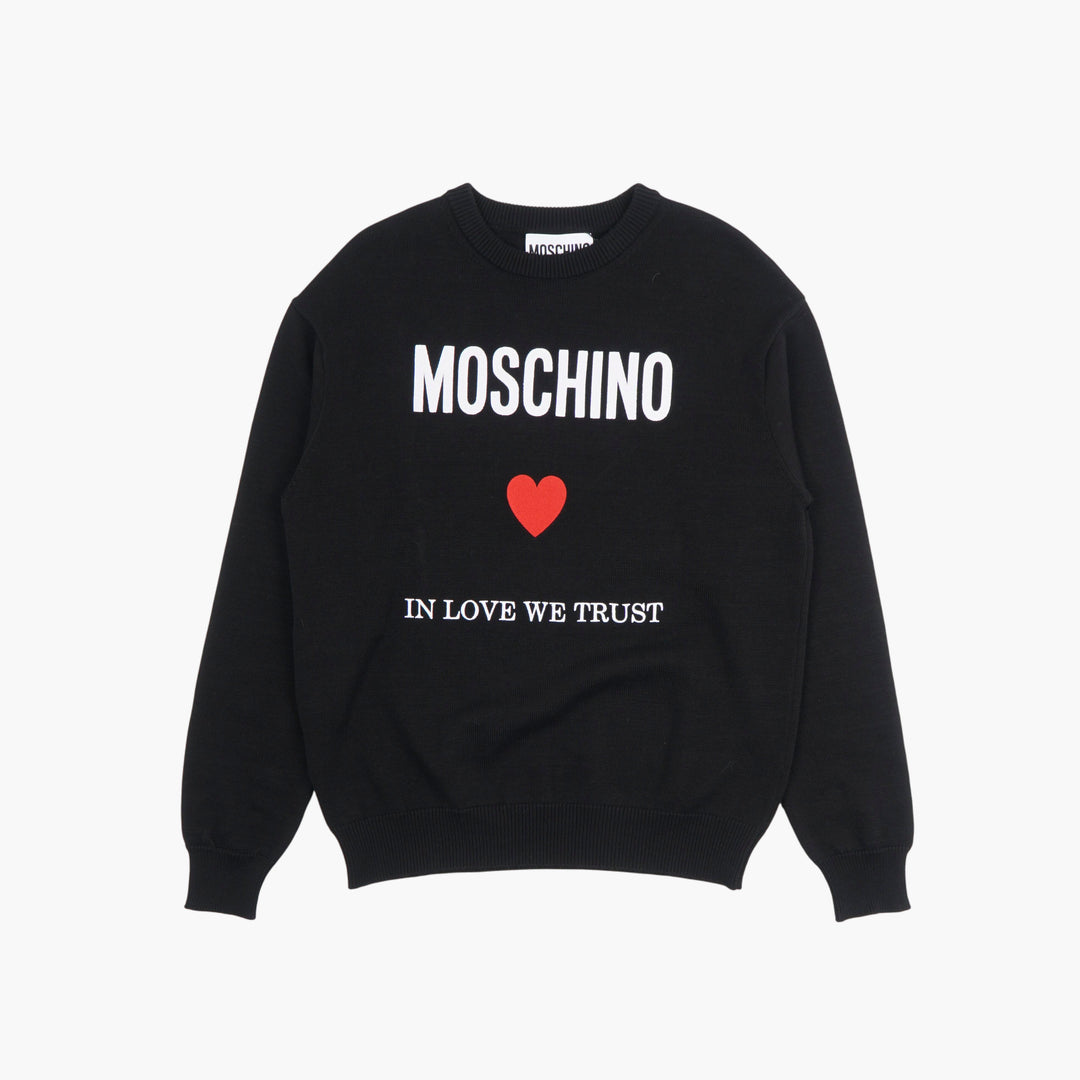 MOSCHINO Black Logo Heart Sweatshirt