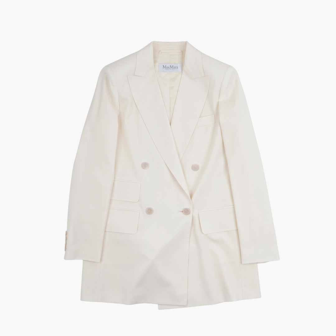 Max Mara White Wool Blend Coat