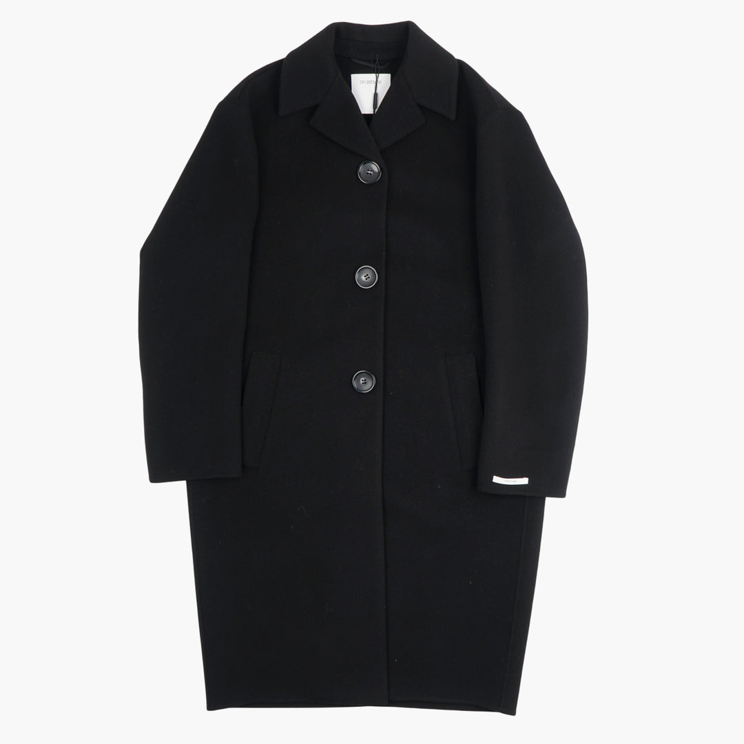 MAX MARA Black Coat with Large Buttons