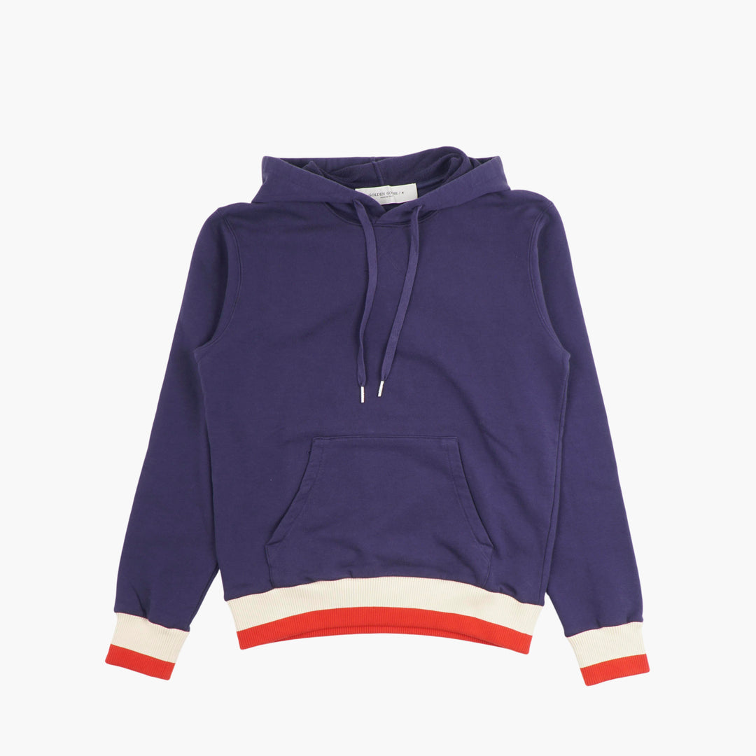 Golden Goose Blue-Multi Hoodie with Contrasting Details