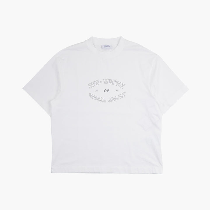 T-shirt bianca in cotone con marchio OFF-WHITE