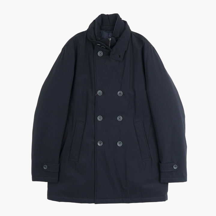 HERNO Double-Breasted Navy Coat