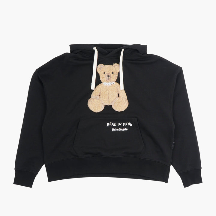 Palm Angels Black-Yellow Teddy Bear Hoodie