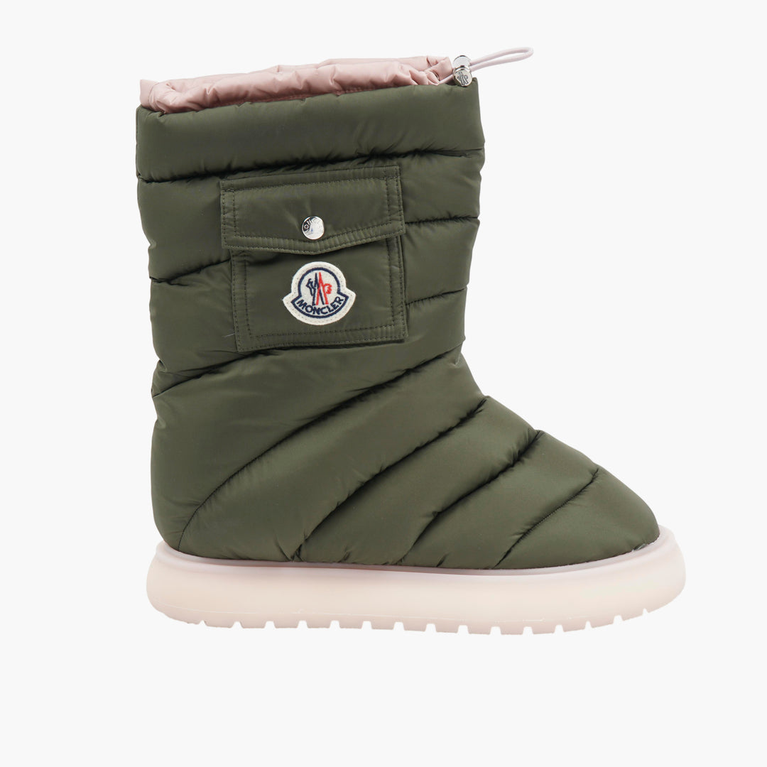 Stivali trapuntati Moncler verde-rosa