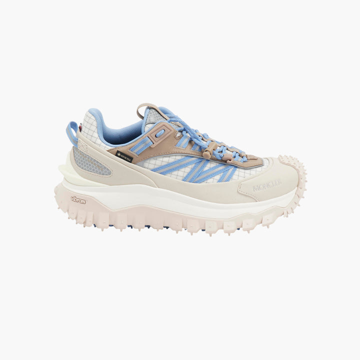 MONCLER Ivory-Blue Sneakers with Vibram Sole