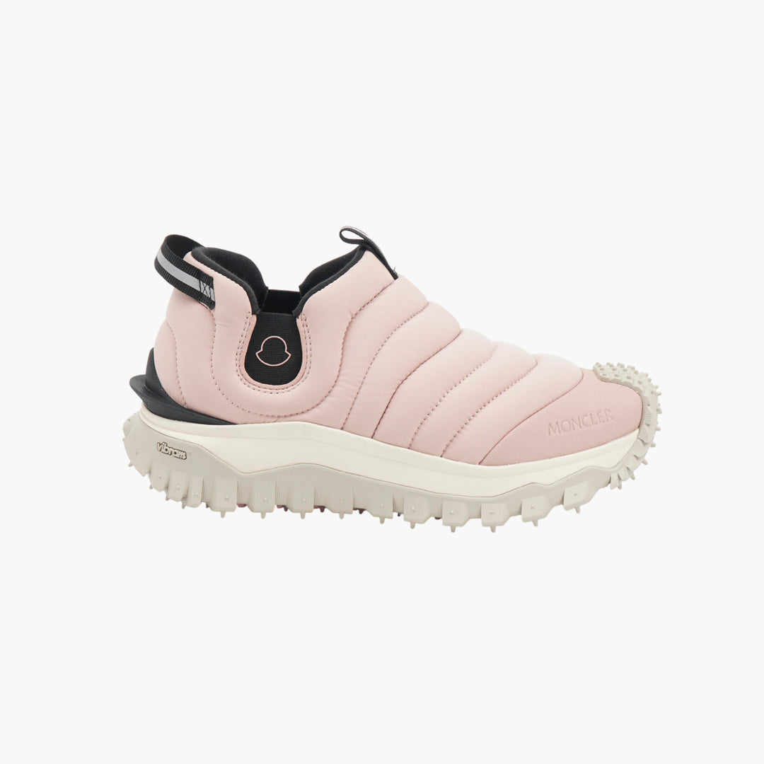 Moncler Pink-Black Quilted Slip-On Sneakers