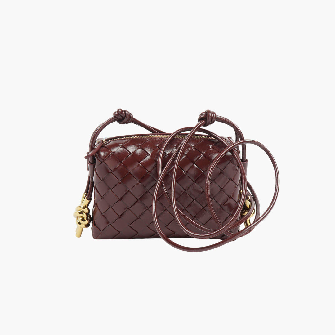 Bottega Veneta Marrone Woven Leather Bag