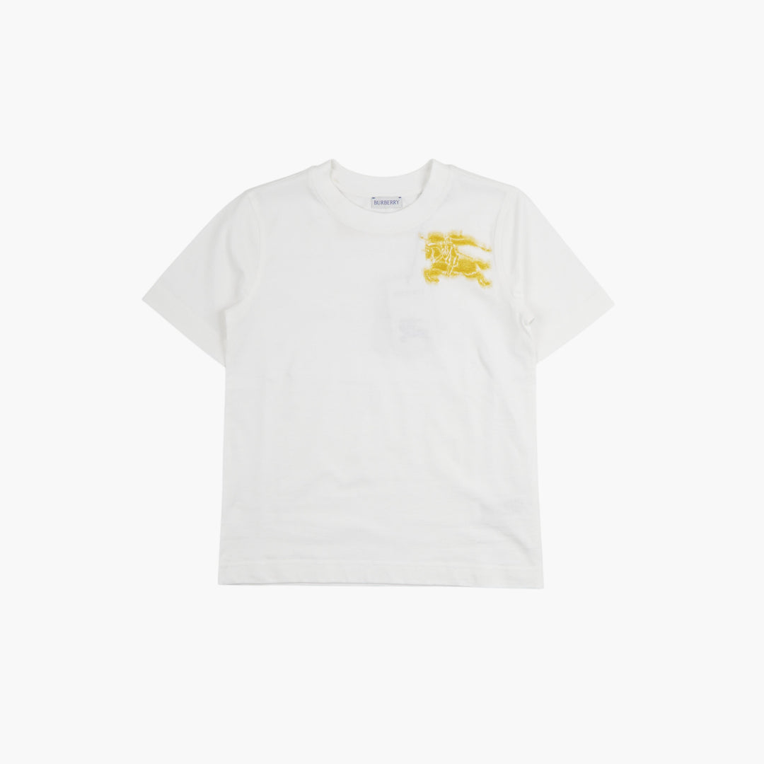 Burberry White-Yellow T-shirt with Embroidery