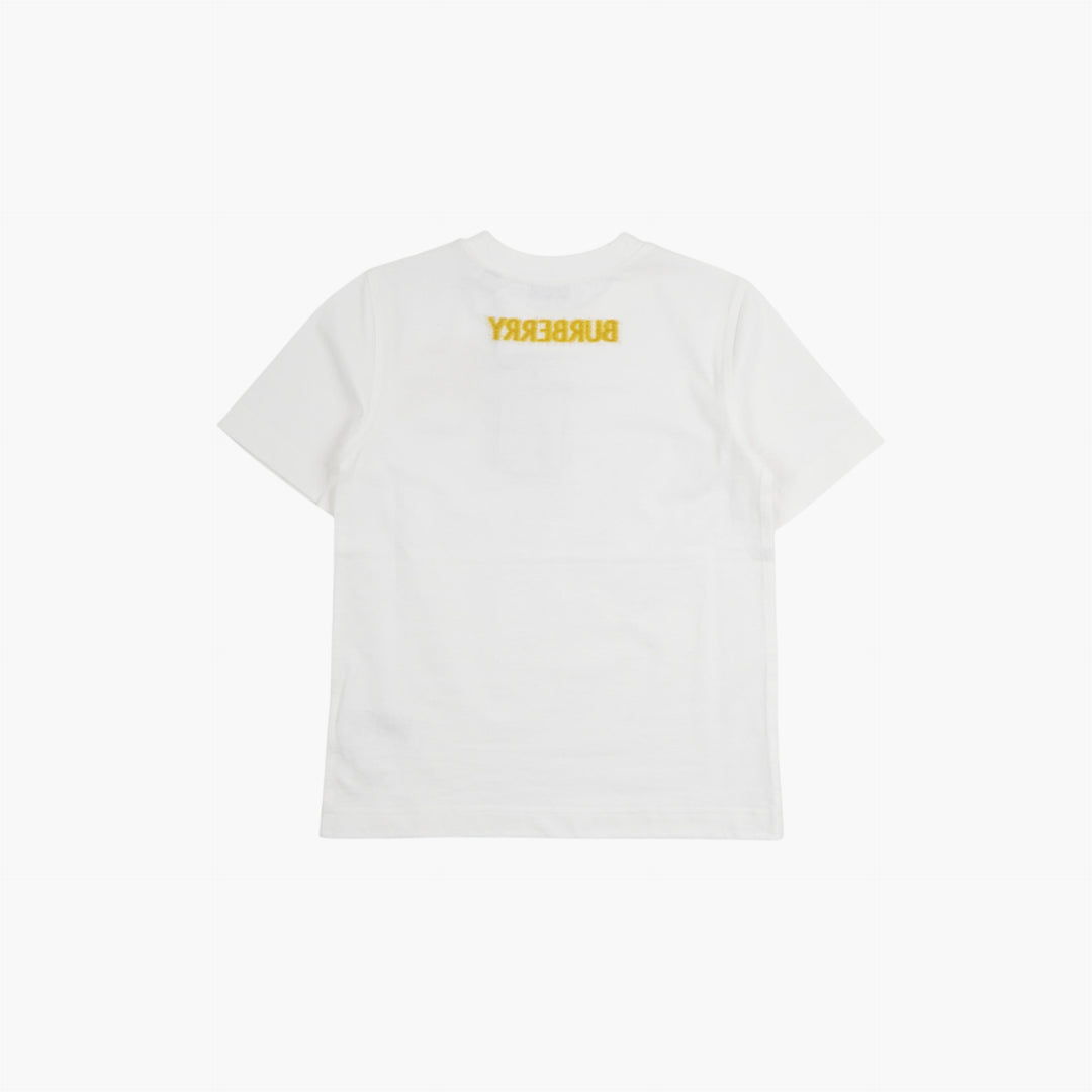 Burberry White-Yellow T-shirt with Embroidery