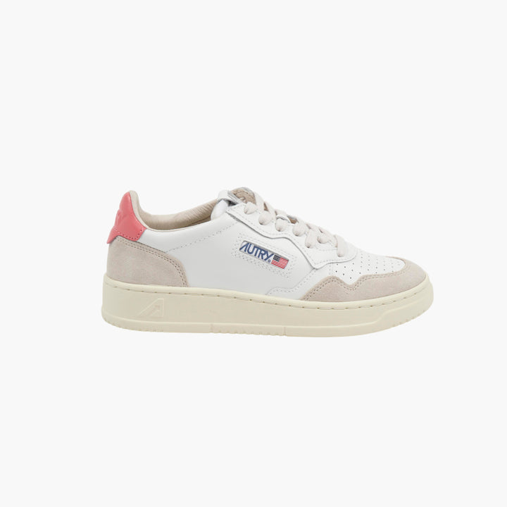 Sneakers Autry in pelle bianco-beige-rosa