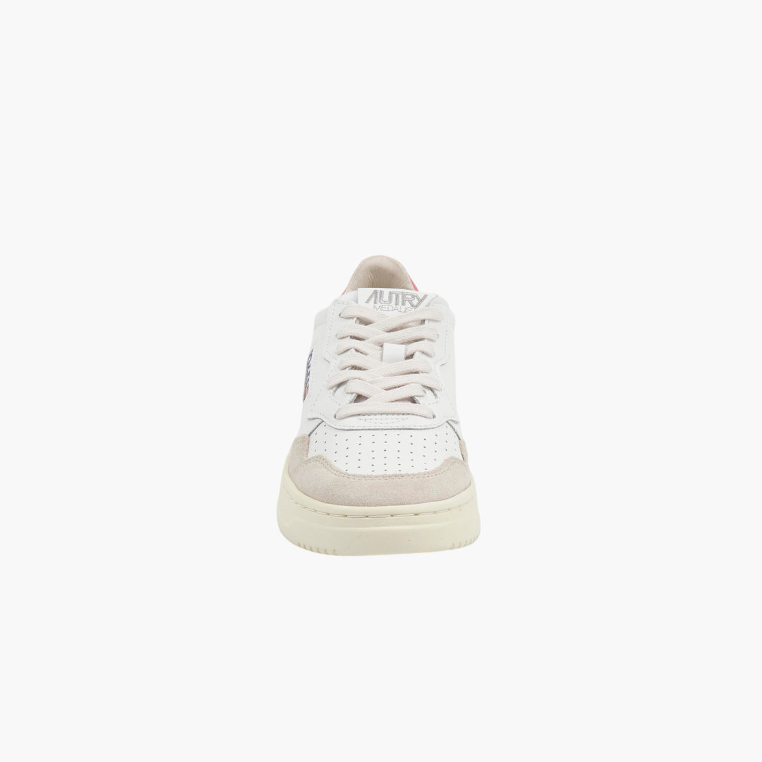 Autry White-Beige-Pink Leather Sneakers