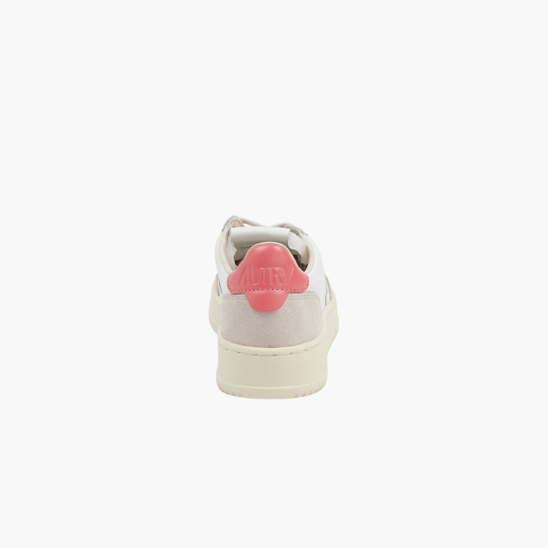 Autry White-Beige-Pink Leather Sneakers