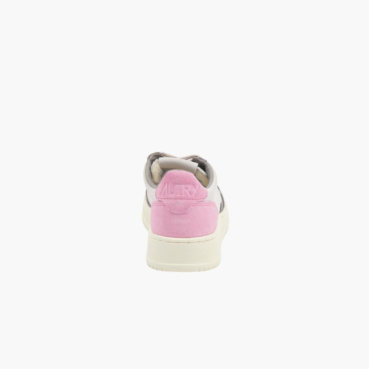 Sneakers basse in pelle grigio-rosa Autry