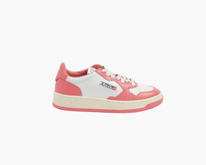 AUTRY Pink-White Low Top Sneakers