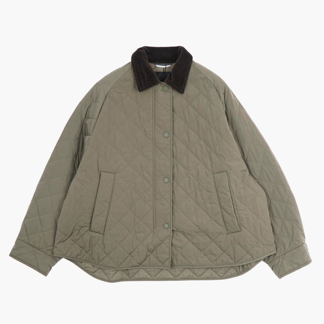 MAX MARA Green Quilted Jacket with Collar