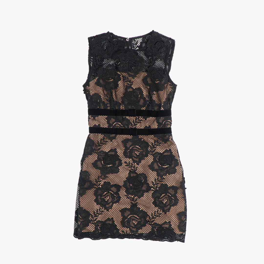 Self Portrait Black Lace Sleeveless Dress