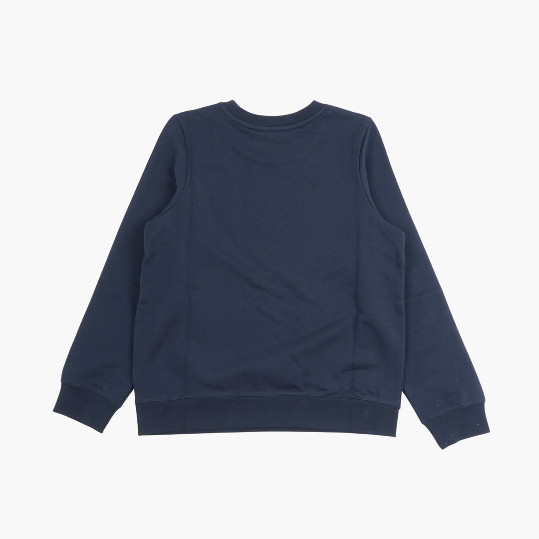 Felpa girocollo in cotone blu navy-bianco APC