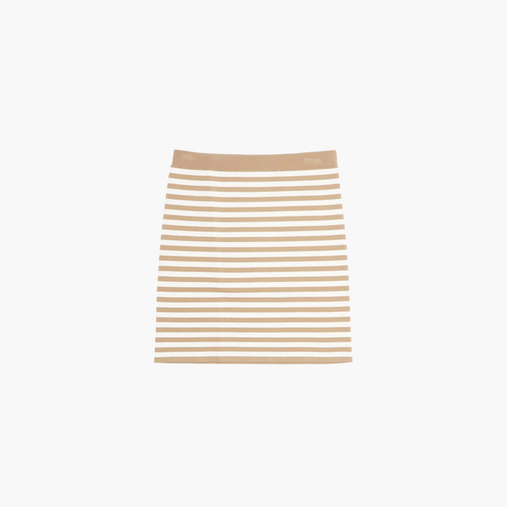 Max Mara Beige-White Striped Skirt