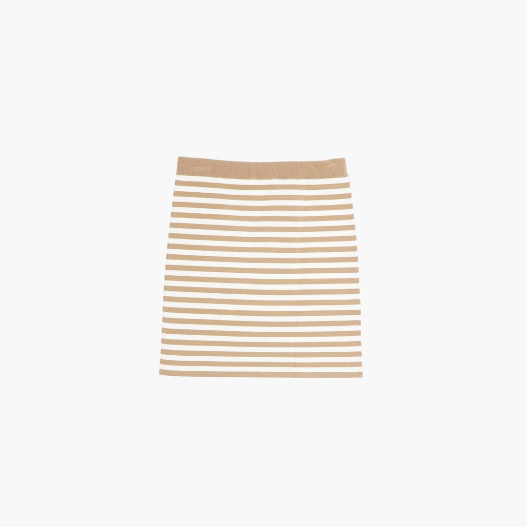 Max Mara Beige-White Striped Skirt