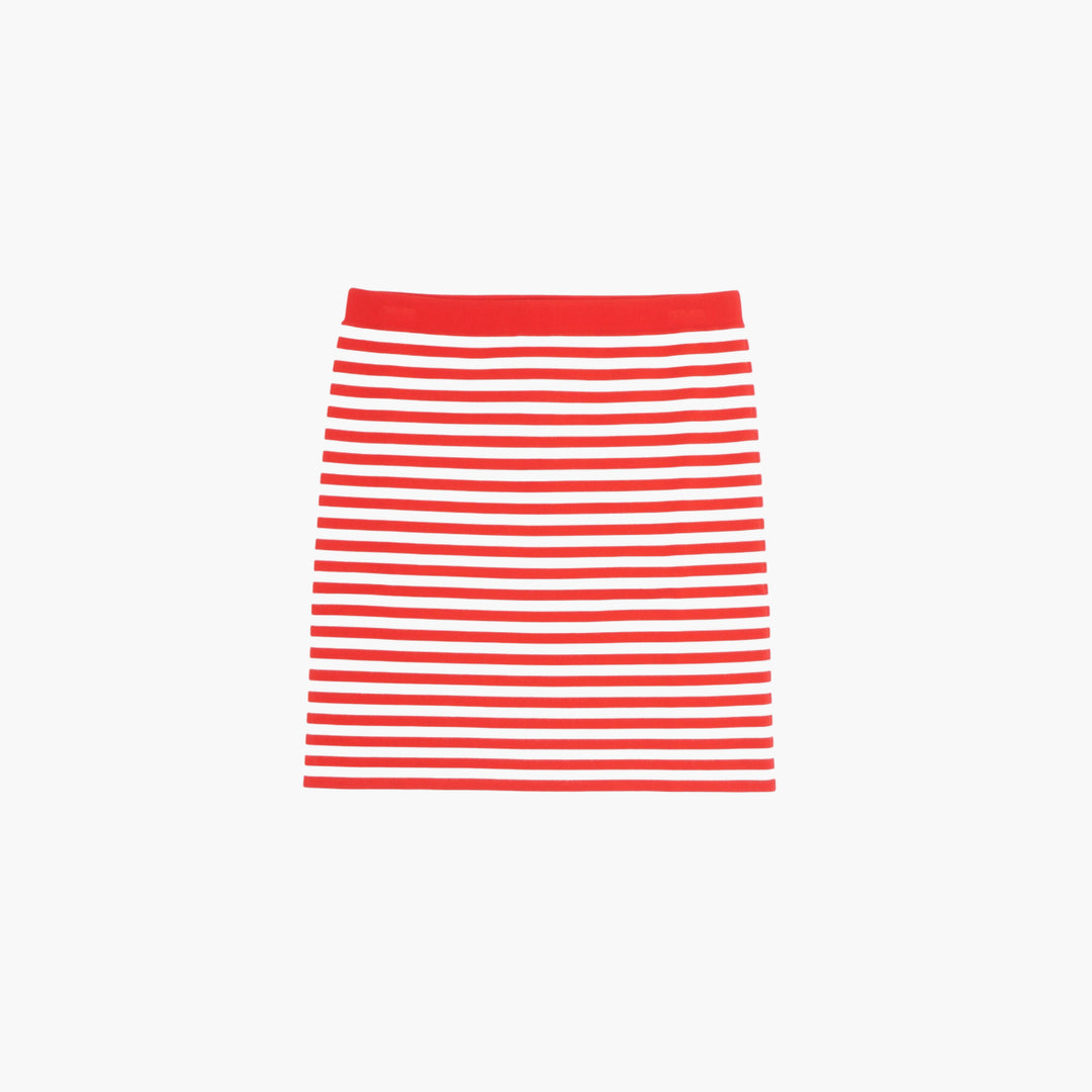 MAX MARA Red-White Striped Skirt