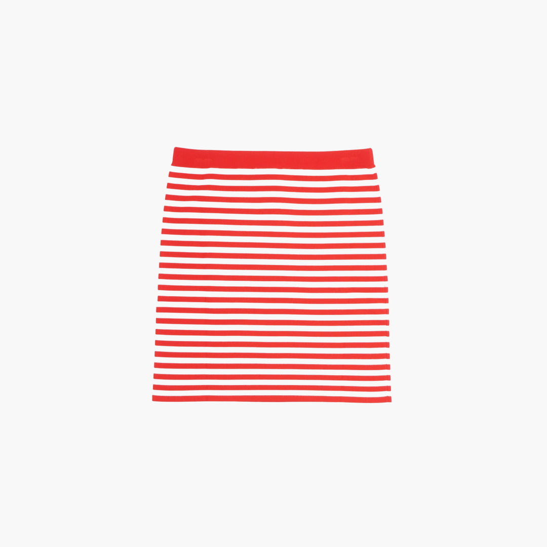 MAX MARA Red-White Striped Skirt