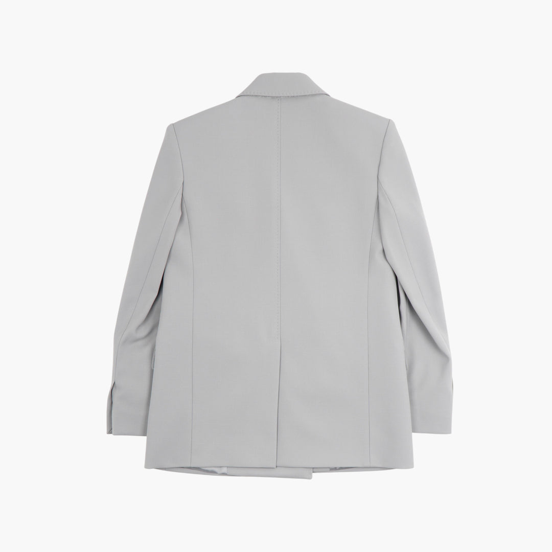 Max Mara Grey-Gold Double-Breasted Blazer