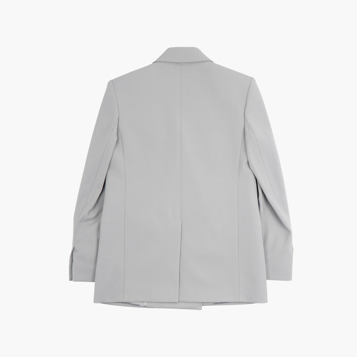 Max Mara Grey-Gold Double-Breasted Blazer