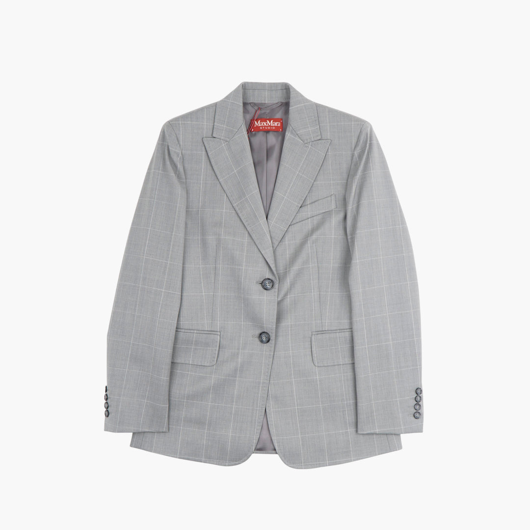 Blazer a quadri grigio-bianco MAX MARA