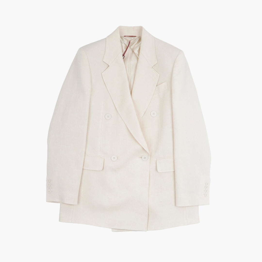 Max Mara Cream Double-Breasted Blazer