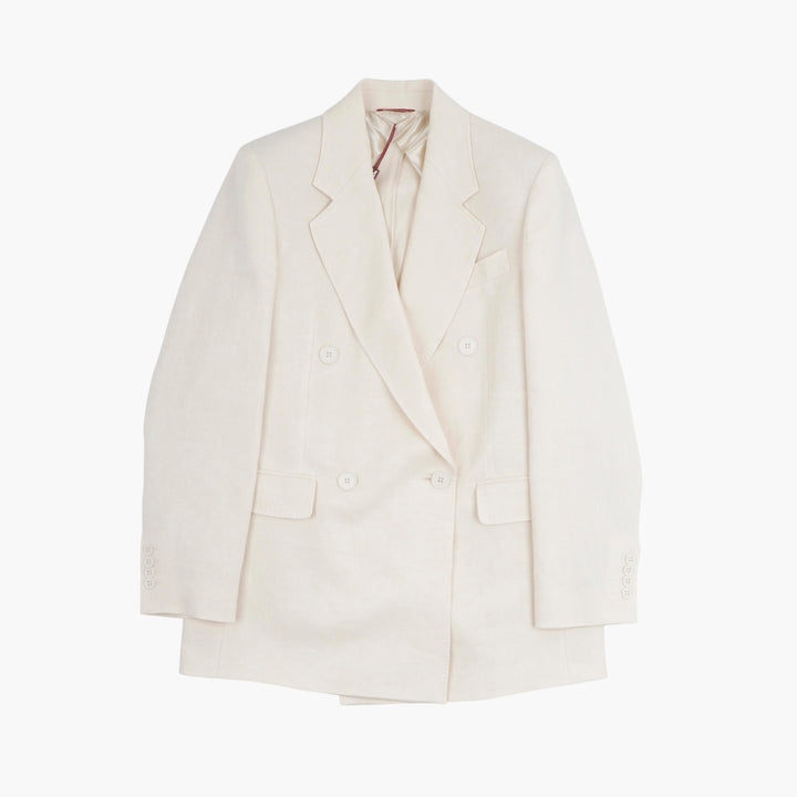 Max Mara Cream Double-Breasted Blazer